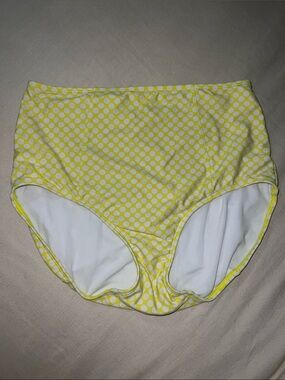 Lime Ricki Yellow and White Polka Dot Bikini Bottoms